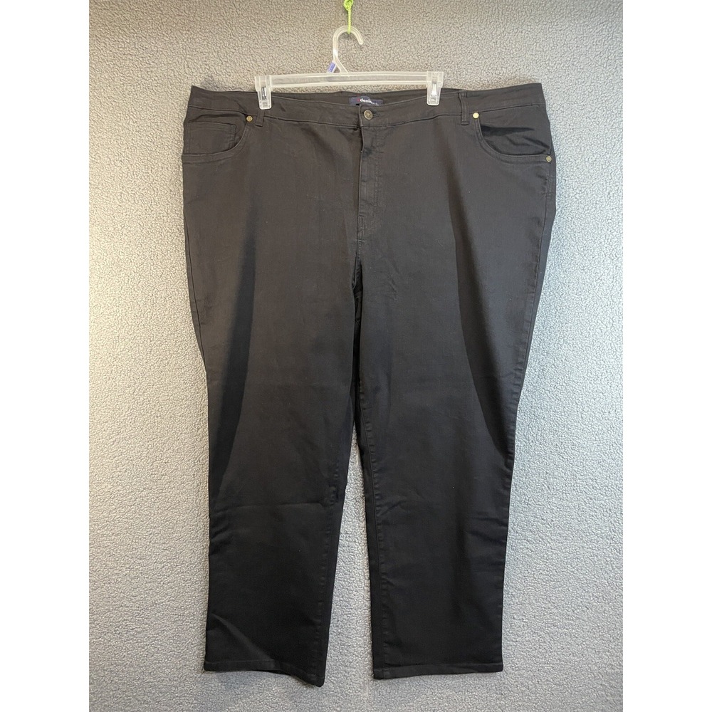 Denim 24/7  Mens Jeans 32W Black  Cotton‎ Solid Pants